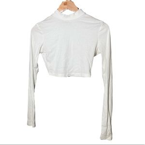 Long sleeve turtle neck crop top